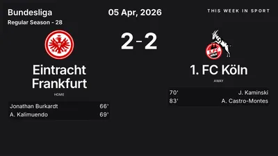 Report: Eintracht Frankfurt vs 1. FC Köln (2026-04-05)