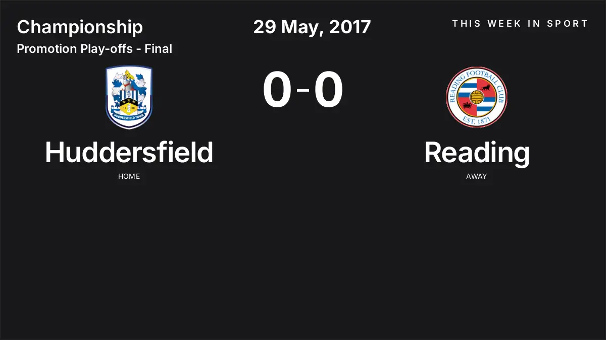 Report: Huddersfield vs Reading (2017-05-29)