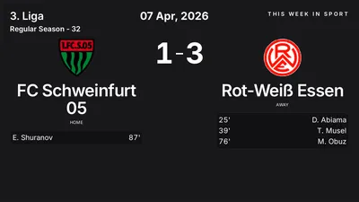 Report: FC Schweinfurt 05 vs Rot-Weiß Essen (2026-04-07)