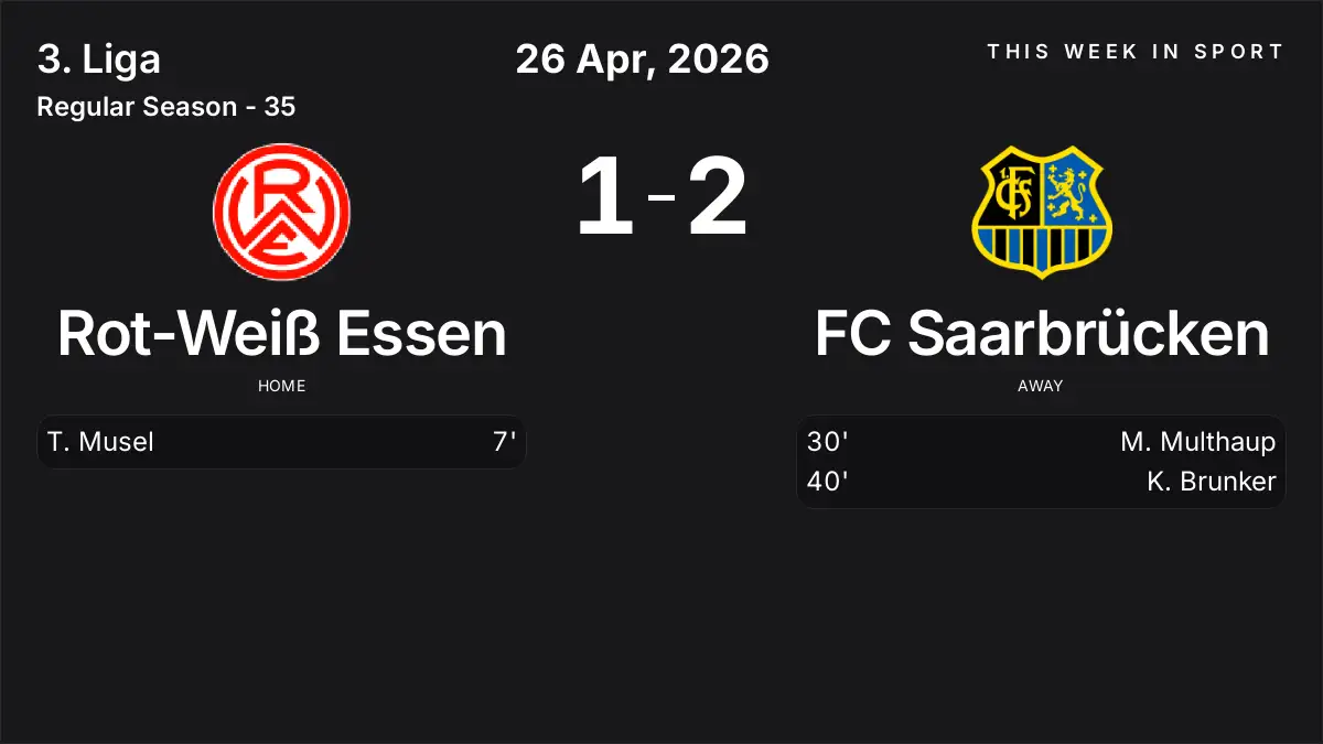 Report: Rot-Weiß Essen vs FC Saarbrücken (2026-04-26)
