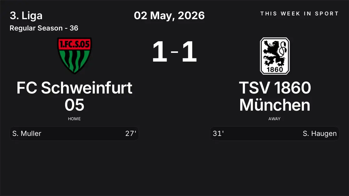 Report: FC Schweinfurt 05 vs TSV 1860 München (2026-05-02)