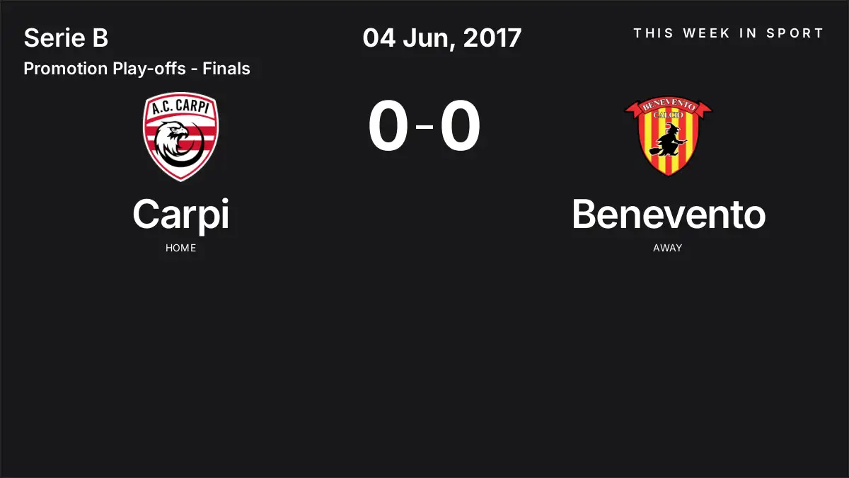 Report: Carpi vs Benevento (2017-06-04)