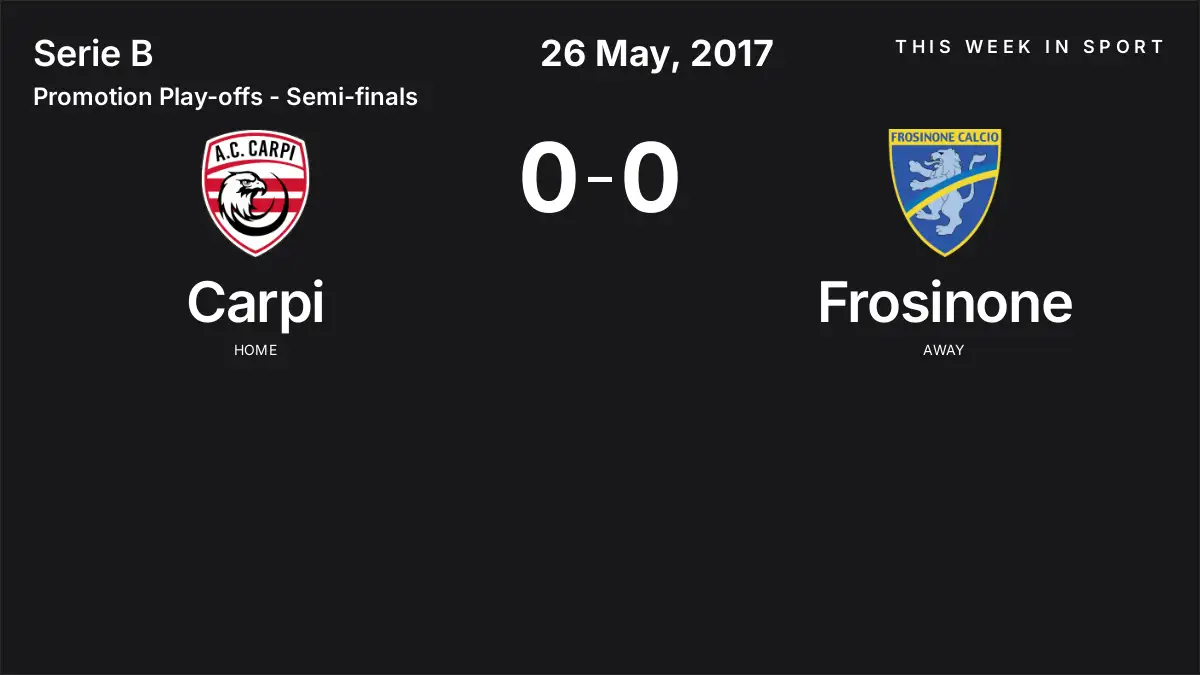 Report: Carpi vs Frosinone (2017-05-26)