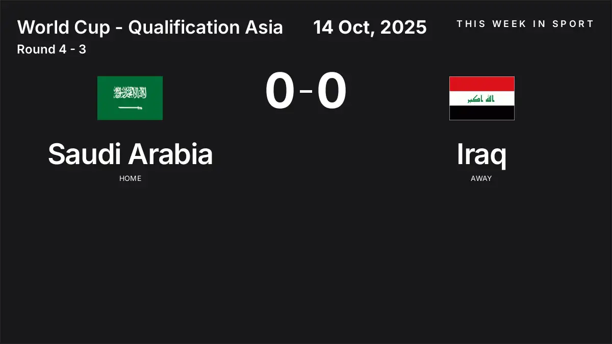 Report: Saudi Arabia vs Iraq (2025-10-14)