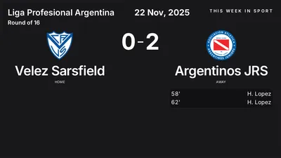 Report: Velez Sarsfield vs Argentinos JRS (2025-11-22)