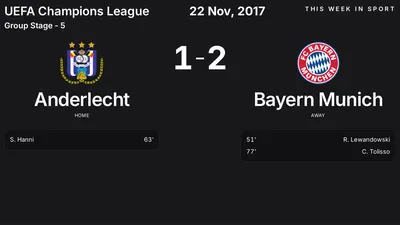 Report: Anderlecht vs Bayern Munich (2017-11-22)
