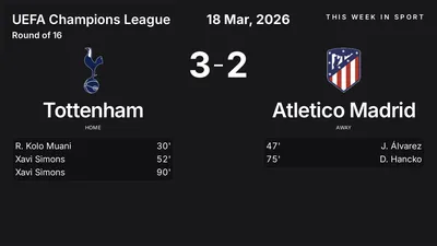 Report: Tottenham vs Atletico Madrid (2026-03-18)