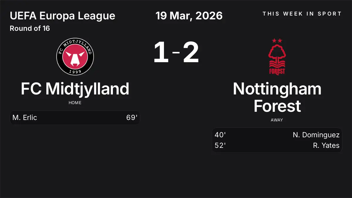 Report: FC Midtjylland vs Nottingham Forest (2026-03-19)