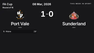 Report: Port Vale vs Sunderland (2026-03-08)