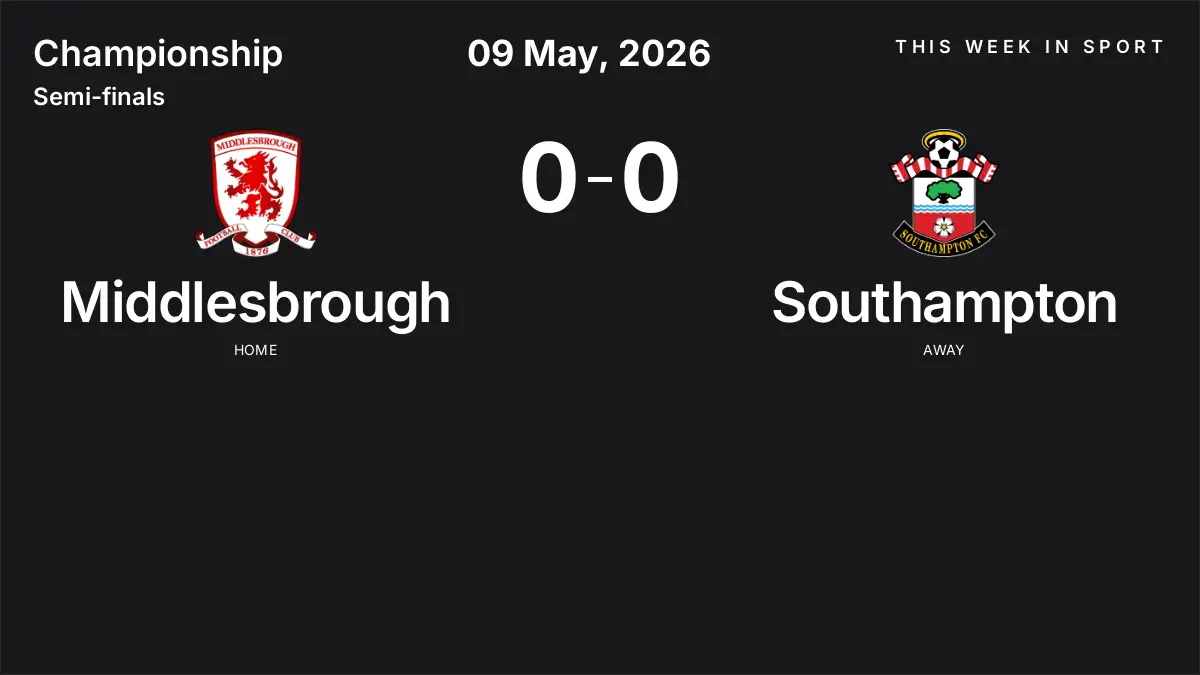 Report: Middlesbrough vs Southampton (2026-05-09)