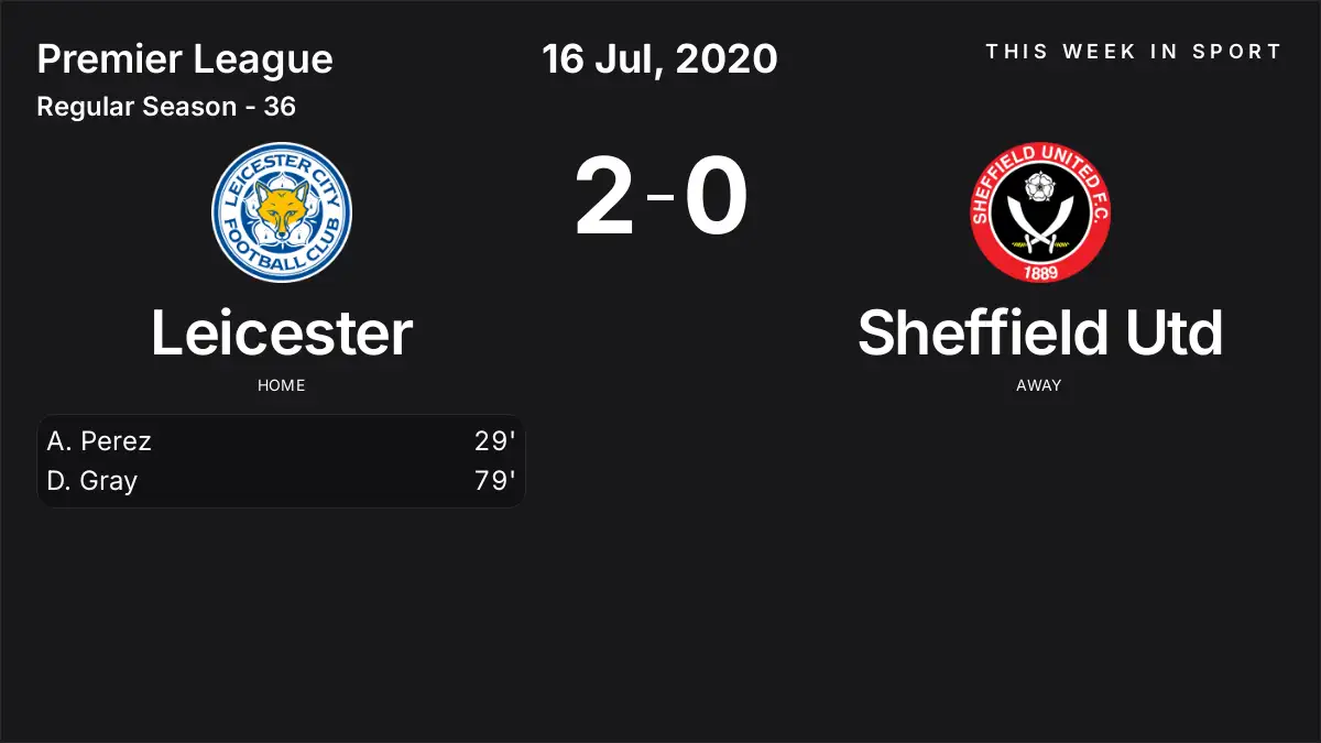 Report: Leicester vs Sheffield Utd (2020-07-16)