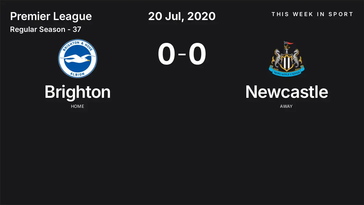 Report: Brighton vs Newcastle (2020-07-20)