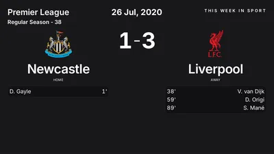 Report: Newcastle vs Liverpool (2020-07-26)