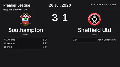 Report: Southampton vs Sheffield Utd (2020-07-26)