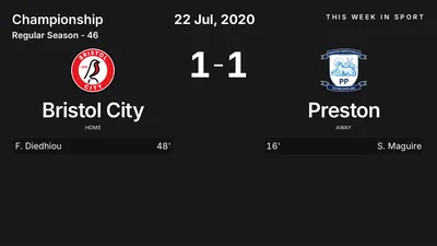 Report: Bristol City vs Preston (2020-07-22)