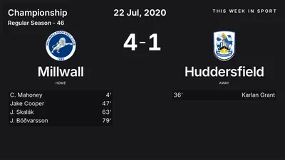 Report: Millwall vs Huddersfield (2020-07-22)