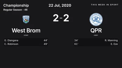 Report: West Brom vs QPR (2020-07-22)