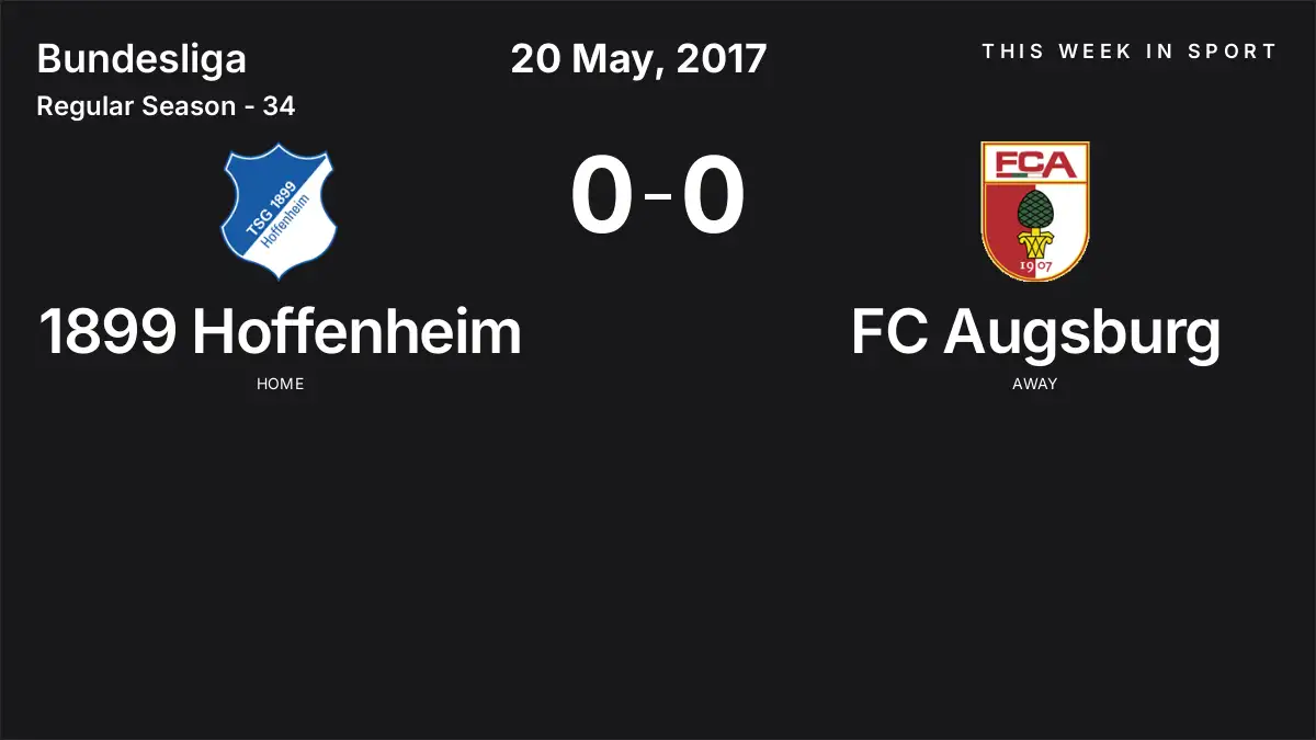 Report: 1899 Hoffenheim vs FC Augsburg (2017-05-20)