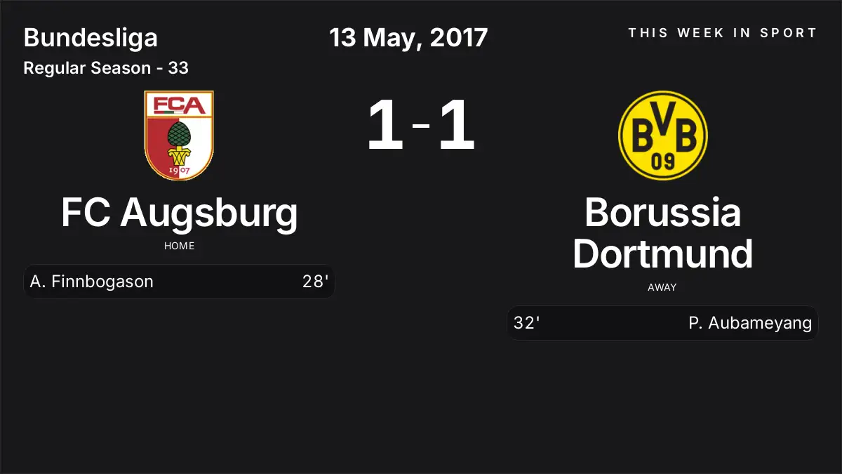 Report: FC Augsburg vs Borussia Dortmund (2017-05-13)