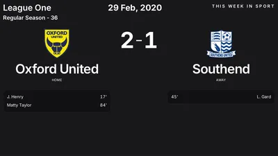 Report: Oxford United vs Southend (2020-02-29)