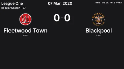 Report: Fleetwood Town vs Blackpool (2020-03-07)