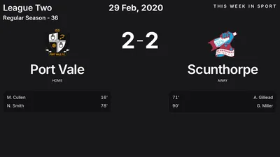 Report: Port Vale vs Scunthorpe (2020-02-29)