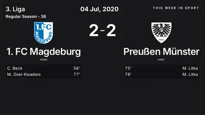 Report: 1. FC Magdeburg vs Preußen Münster (2020-07-04)