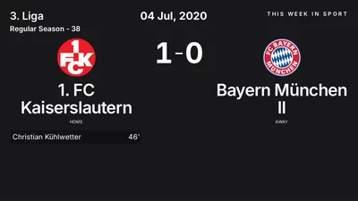 Report: 1. FC Kaiserslautern vs Bayern München II (2020-07-04)
