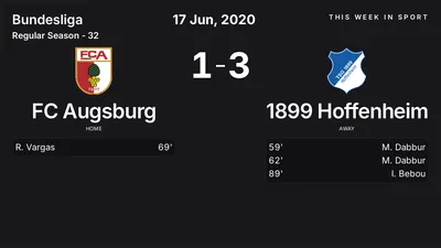 Report: FC Augsburg vs 1899 Hoffenheim (2020-06-17)
