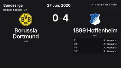 Report: Borussia Dortmund vs 1899 Hoffenheim (2020-06-27)