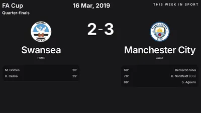 Report: Swansea vs Manchester City (2019-03-16)