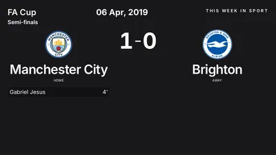 Report: Manchester City vs Brighton (2019-04-06)