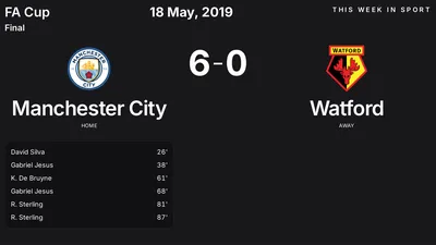 Report: Manchester City vs Watford (2019-05-18)