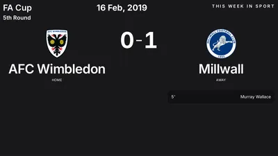 Report: AFC Wimbledon vs Millwall (2019-02-16)