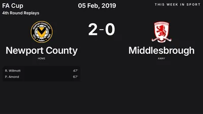 Report: Newport County vs Middlesbrough (2019-02-05)