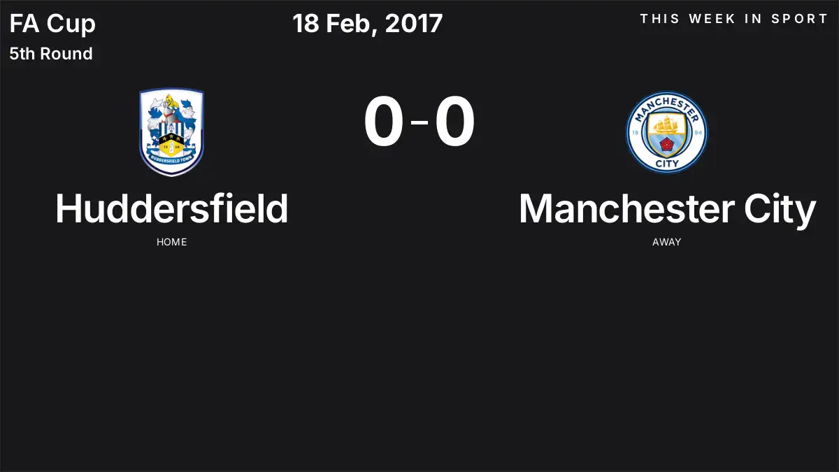 Report: Huddersfield vs Manchester City (2017-02-18)