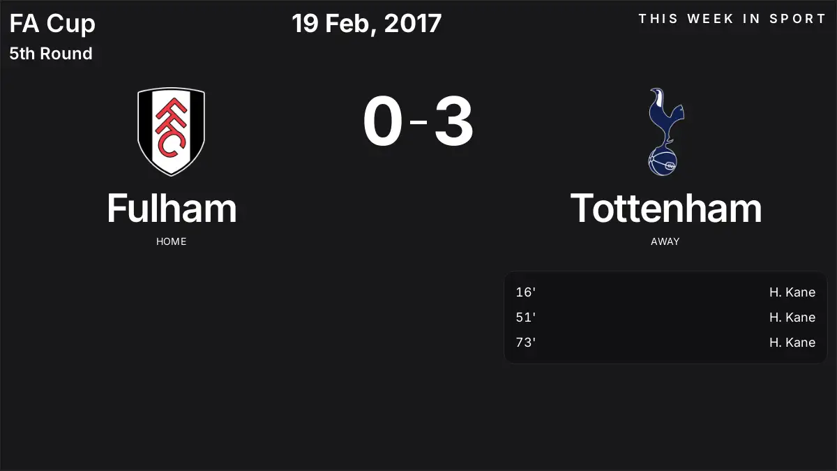 Report: Fulham vs Tottenham (2017-02-19)