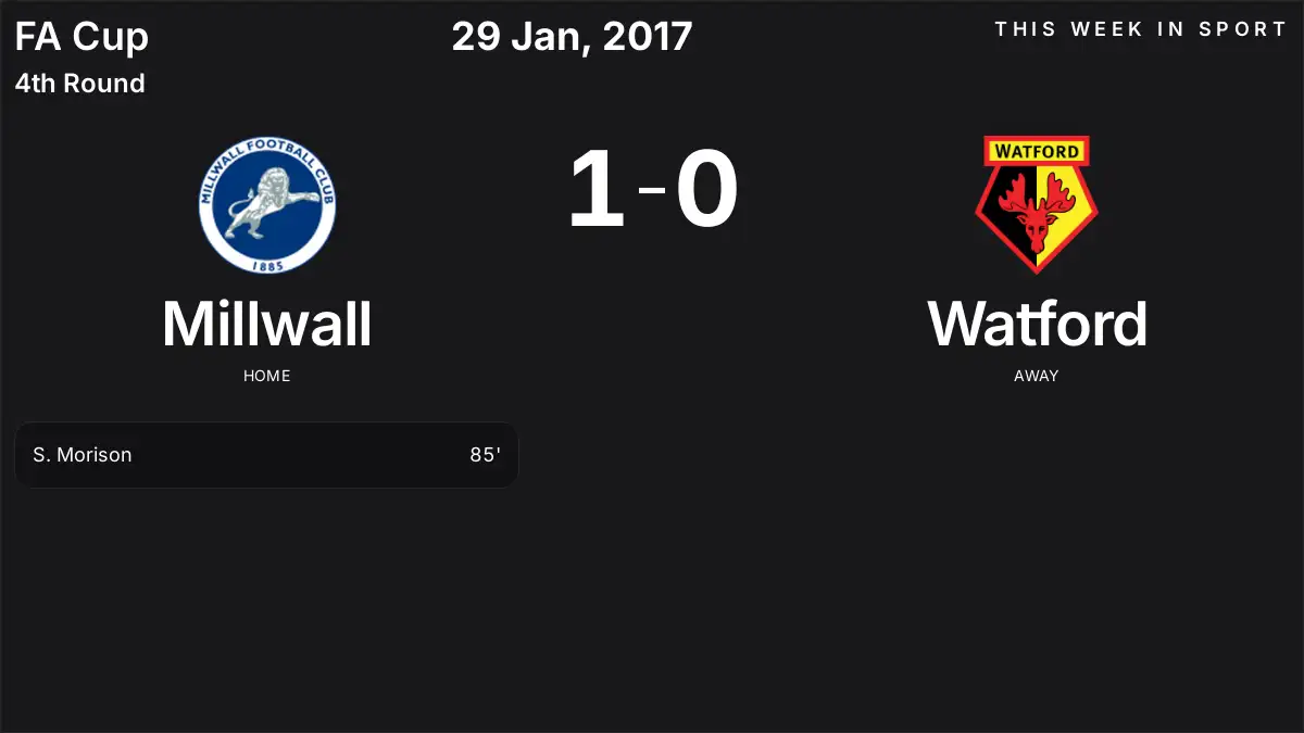 Report: Millwall vs Watford (2017-01-29)