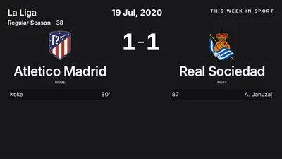 Report: Atletico Madrid vs Real Sociedad (2020-07-19)