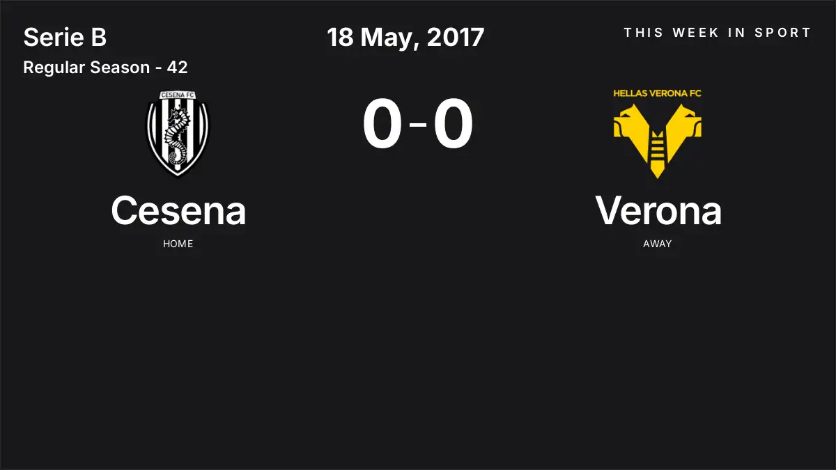 Report: Cesena vs Verona (2017-05-18)