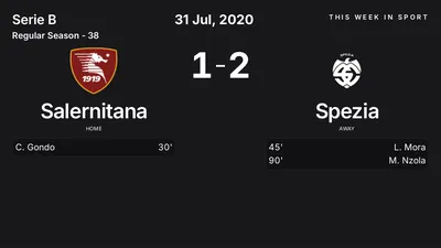 Report: Salernitana vs Spezia (2020-07-31)