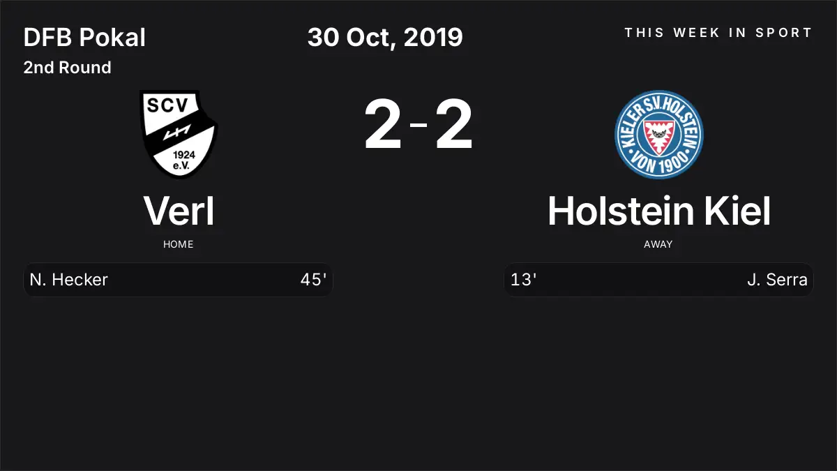 Report: Verl vs Holstein Kiel (2019-10-30)