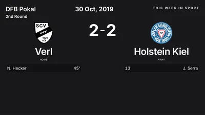 Report: Verl vs Holstein Kiel (2019-10-30)