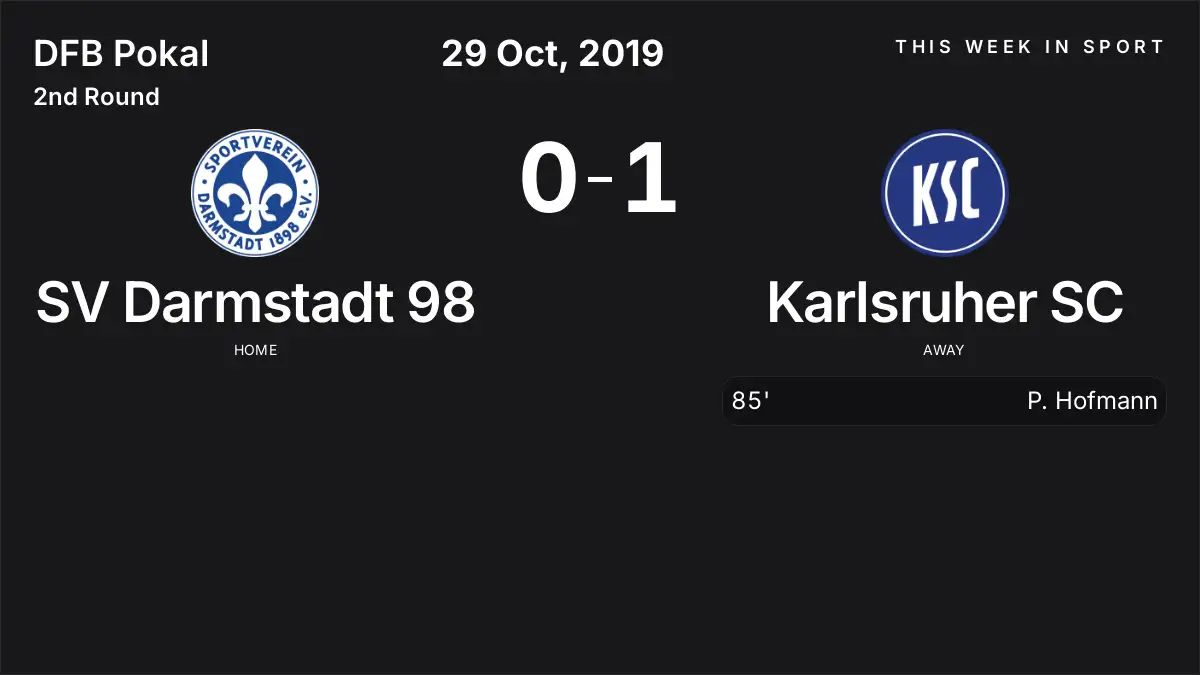 Report: SV Darmstadt 98 vs Karlsruher SC (2019-10-29)