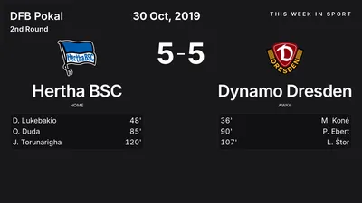 Report: Hertha BSC vs Dynamo Dresden (2019-10-30)