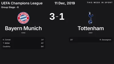 Report: Bayern Munich vs Tottenham (2019-12-11)