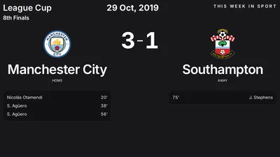 Report: Manchester City vs Southampton (2019-10-29)