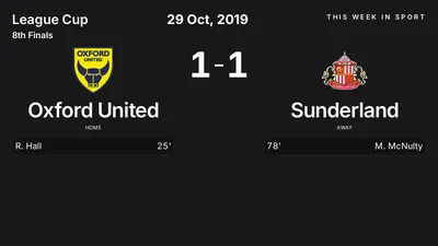 Report: Oxford United vs Sunderland (2019-10-29)