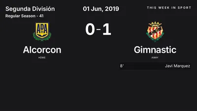 Report: Alcorcon vs Gimnastic (2019-06-01)