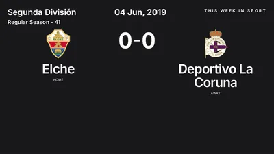 Report: Elche vs Deportivo La Coruna (2019-06-04)